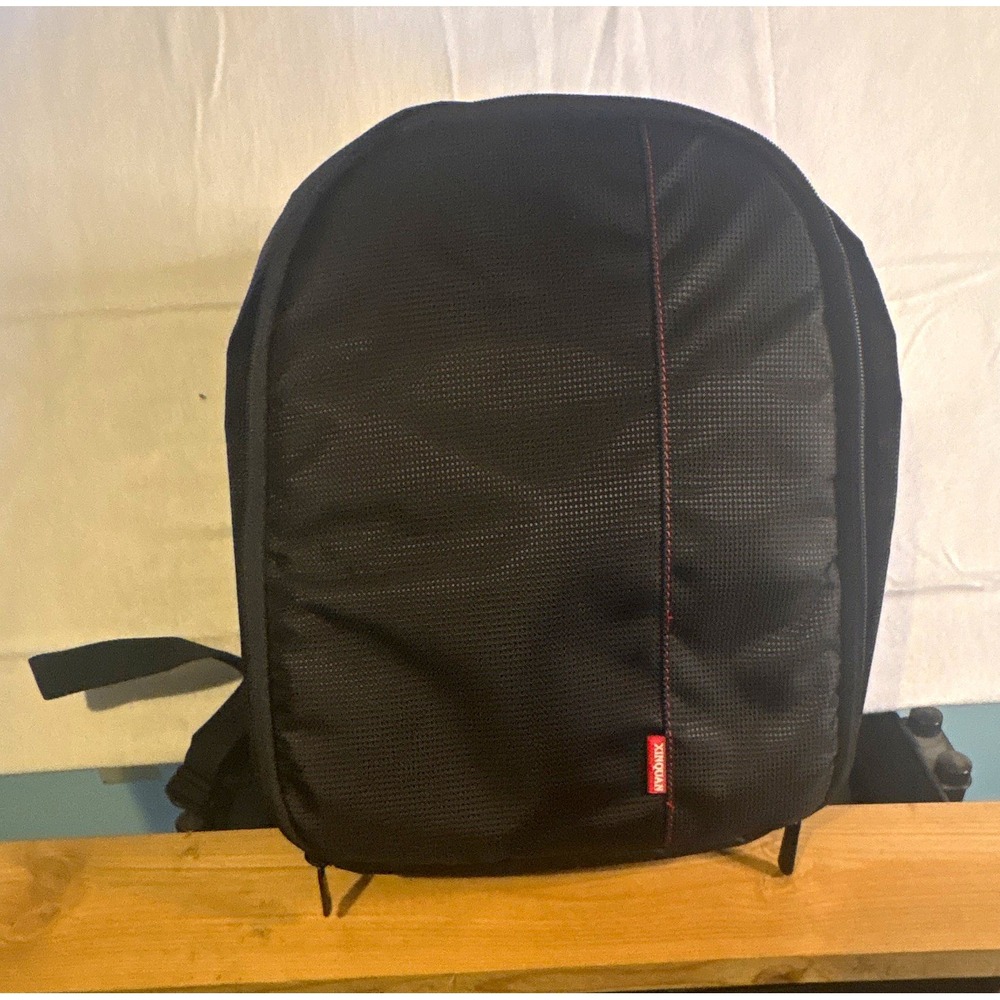 Xinquan Camera Backpack Black with Orange Padded Adjustable Dividers (s1-2)